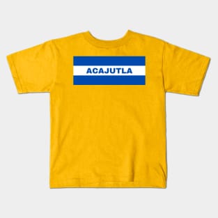 Acajutla City in El Salvador Flag Colors Kids T-Shirt